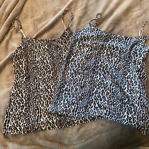 2 leopard print spaghetti strap tank tops Apt 9 xl